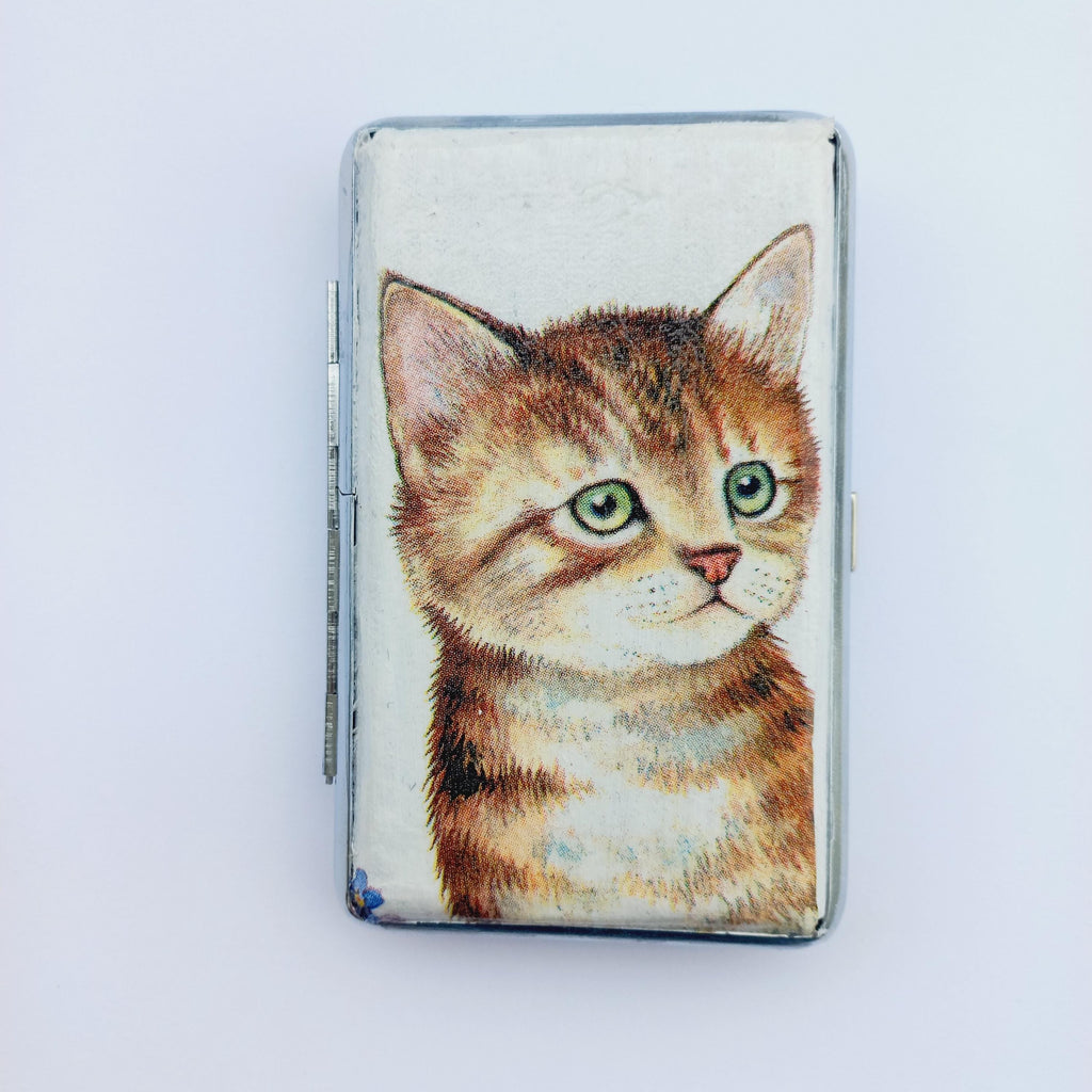 Cat Lovers Cigarrette Case, 100s slim Cigarette Box, Cute cats pattern, Animal Pattern, Business Card Case, Elegant Gift for Her