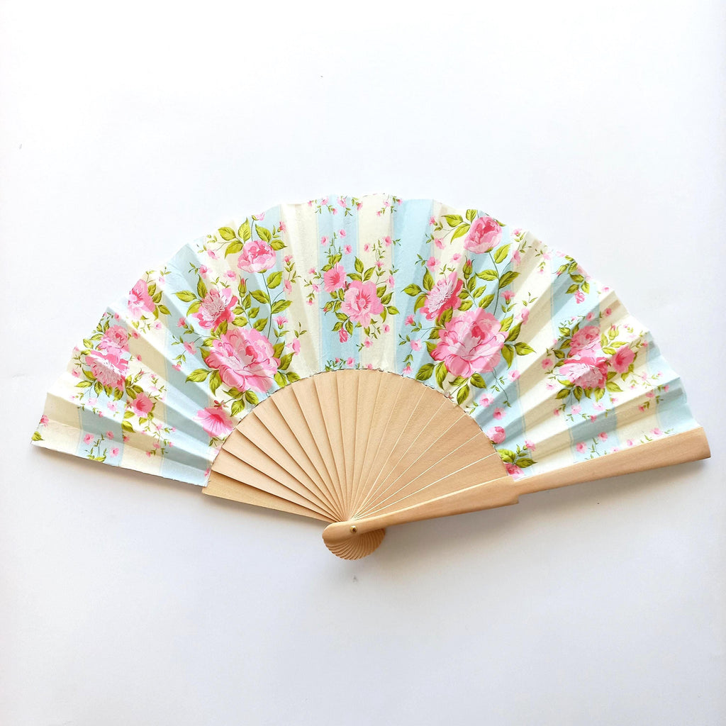 Floral Hand Fan with Pink Roses, Shabby Chic Fabric Folding Fan, Wedding Gift,  Romantic Garden Party FanRoses hand fan, Summer Accessory