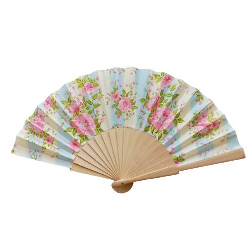 Floral Hand Fan with Pink Roses, Shabby Chic Fabric Folding Fan, Wedding Gift,  Romantic Garden Party FanRoses hand fan, Summer Accessory