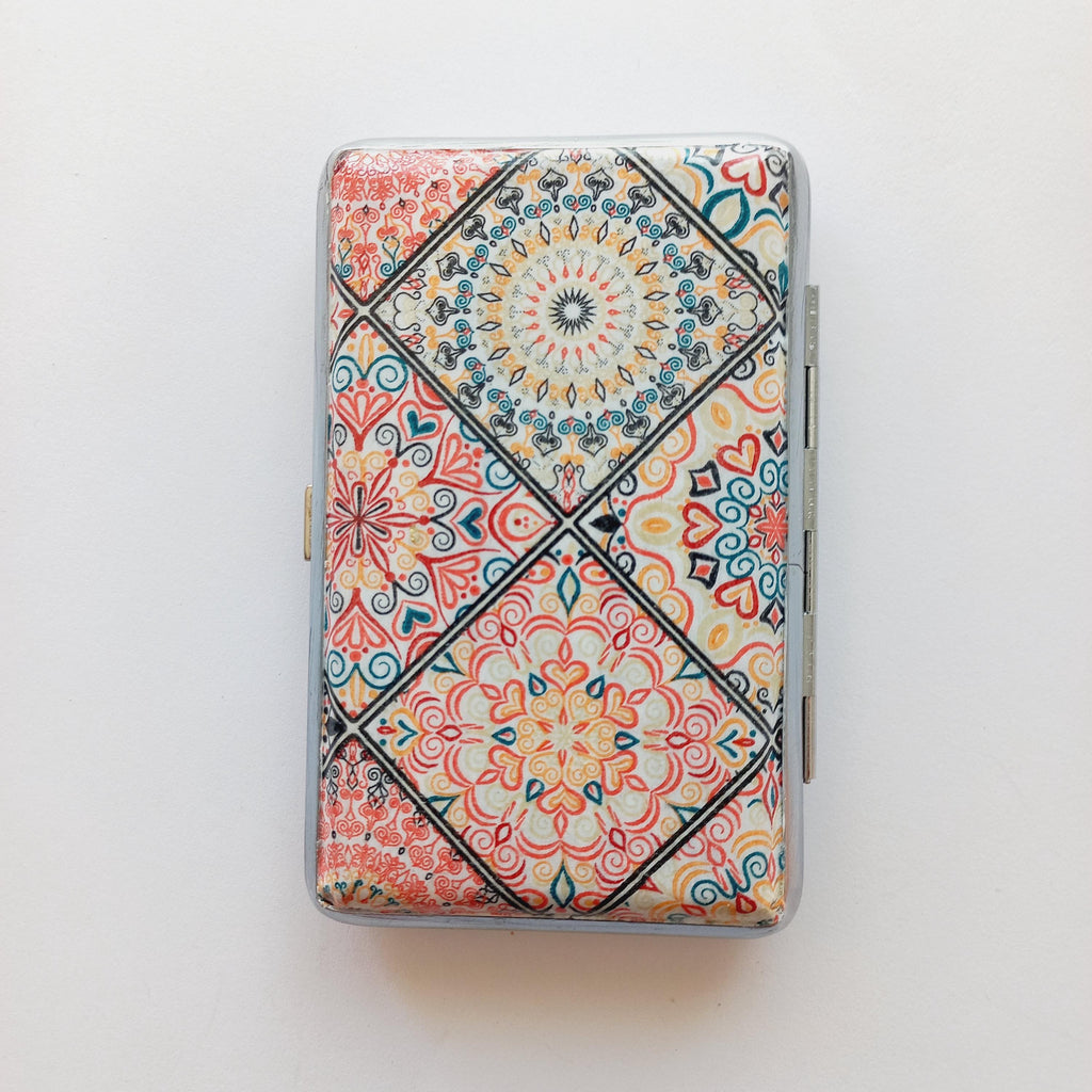 Mandala cigarette case, 100's slim cigarette box, geometrical pattern, geometric pattern, business card case, elegant gift, spiritual gift