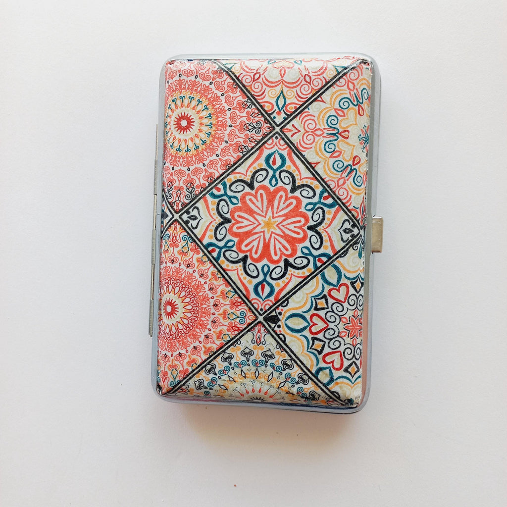 Mandala cigarette case, 100's slim cigarette box, geometrical pattern, geometric pattern, business card case, elegant gift, spiritual gift