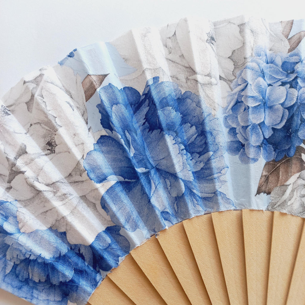 Blue peony Hand Fan, Floral Holding Fan, Wedding  Accessory, Spanish Hand Fan, Something blue for bride, gift for mom