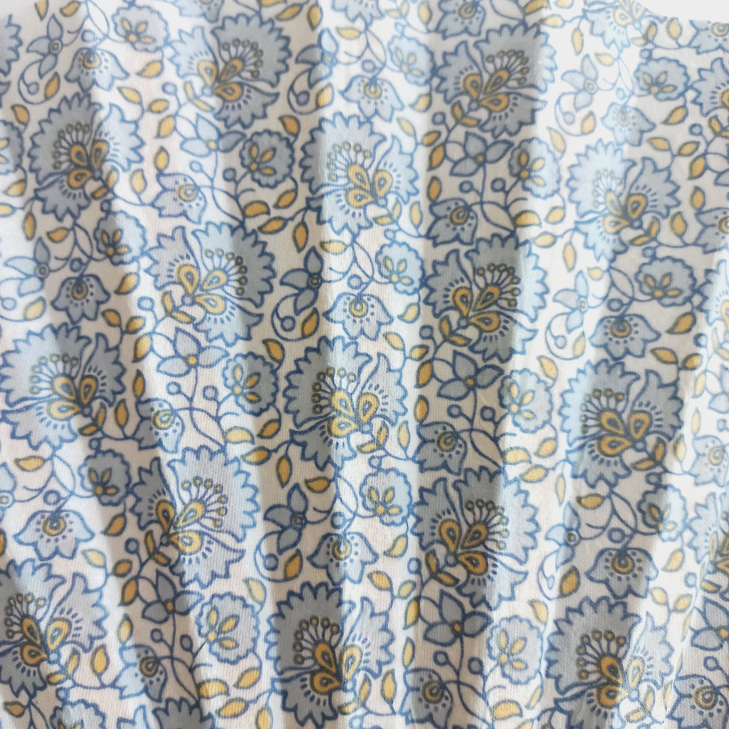 Blue Small Flowers Hand Fan, Mediterranean Floral Holding Fan, Wedding Dress Accessory, Spanish Hand Fan, blue for bride