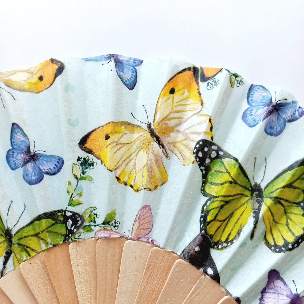 Butterflies hand fan, Holding Fan, Handheld Fan, Spanish Hand Fan, Summer Accessory, Wedding Favor, Contemporary Fan, Birdesmaid gift