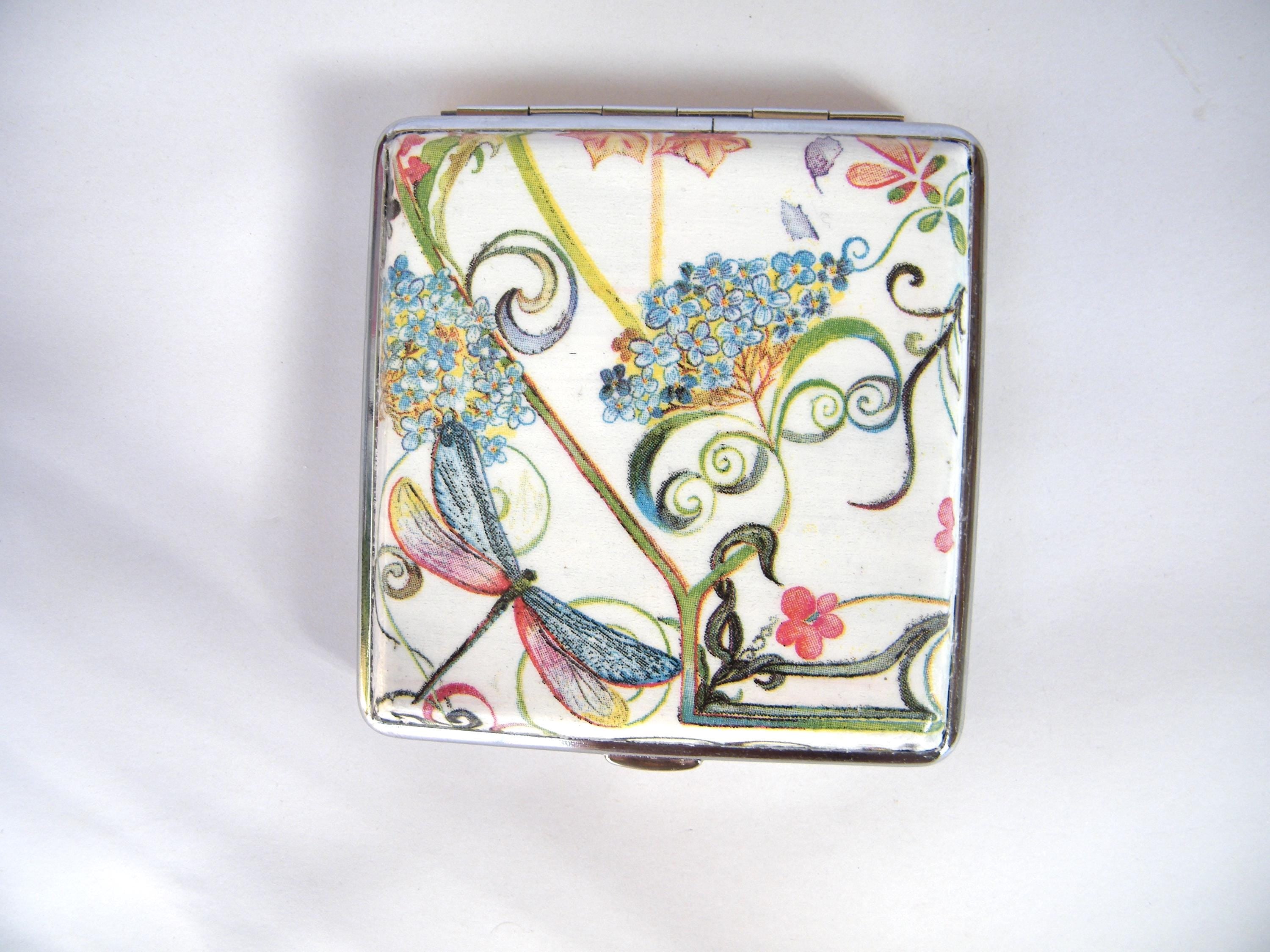 Cigarette Case King Size | Vintage Floral Rose Design | Metal Smoking Accessory | Unique Gift for Smokers | Shabby Chic Style