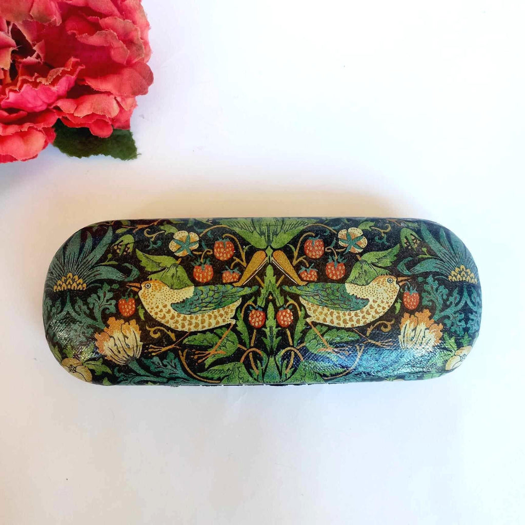 Strawberry Thief Eyeglass Case, Portable Hard Glasses Case, William Morris Eyeglass Protector, Adorable Eyeglasses Box,  Reading glasses