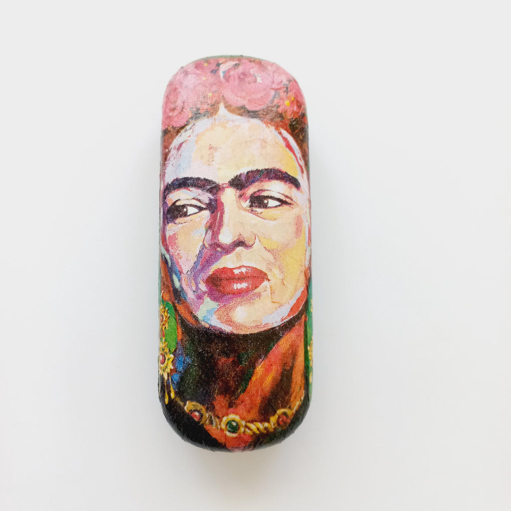 Friah Kahlo Eyeglass Case, Portable Hard Glasses Case, Art Eyeglass Protector, Adorable Eyeglasses Box,  Reading glasses
