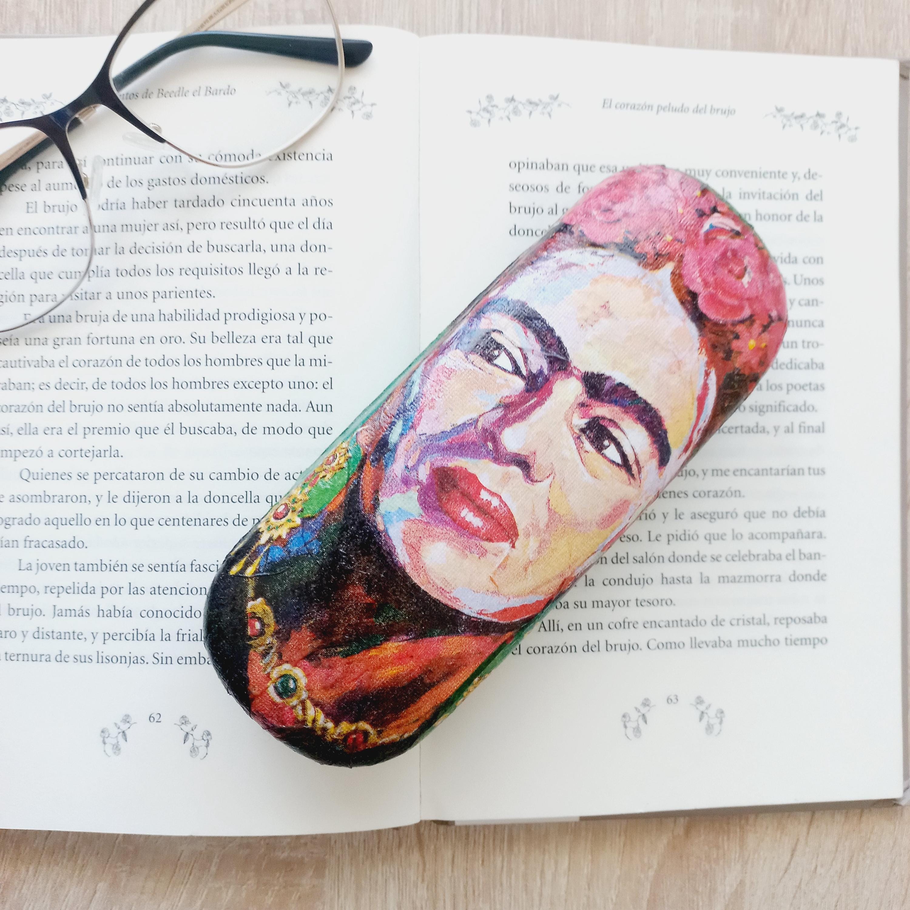 Friah Kahlo Eyeglass Case, Portable Hard Glasses Case, Art Eyeglass Protector, Adorable Eyeglasses Box,  Reading glasses