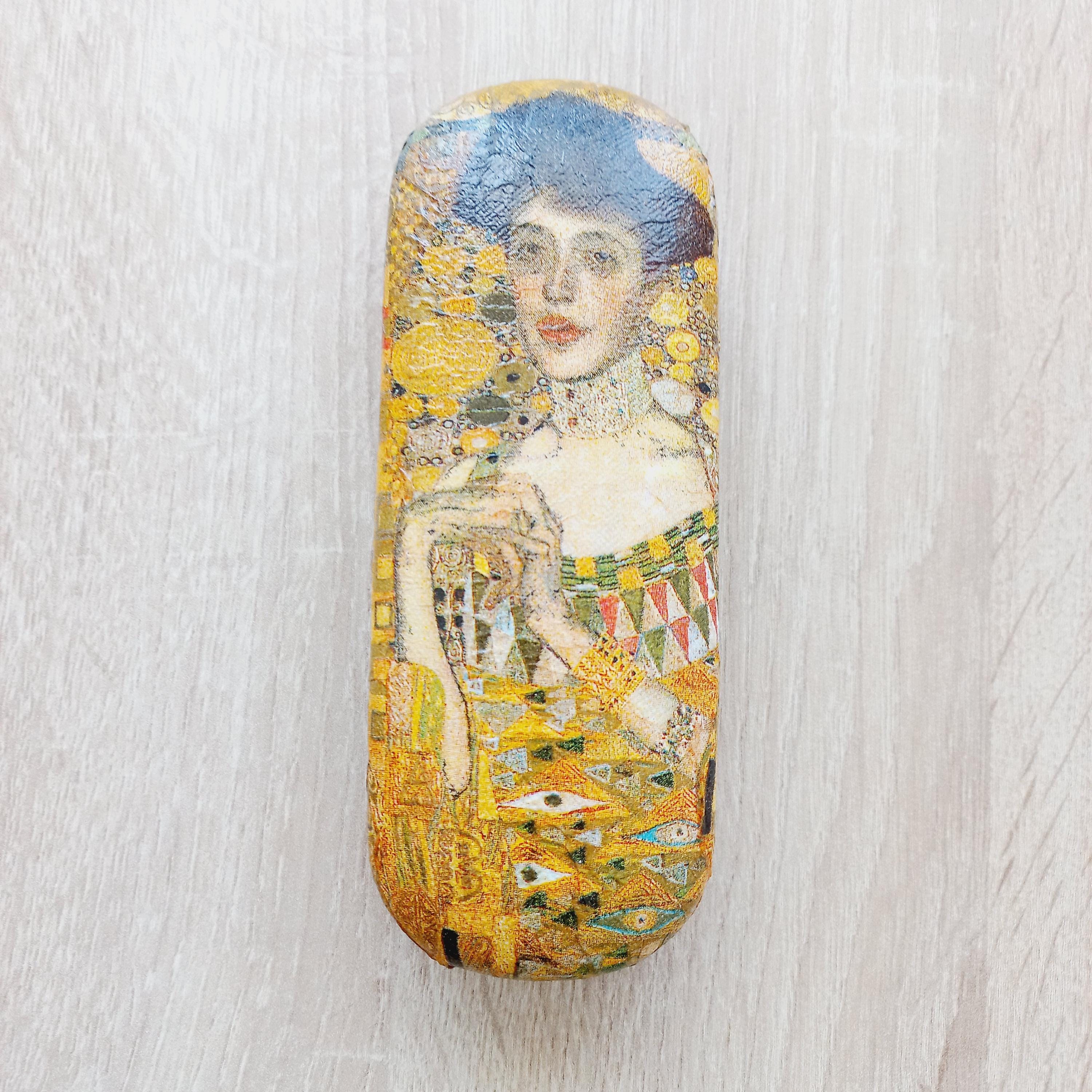Gustav Klimt  Eyeglass Case,  Portrait of Adele Bloch-Bauer Hard Glasses Case,  Eyeglass Protector, Eyeglasses Box, Portable Reading glasses