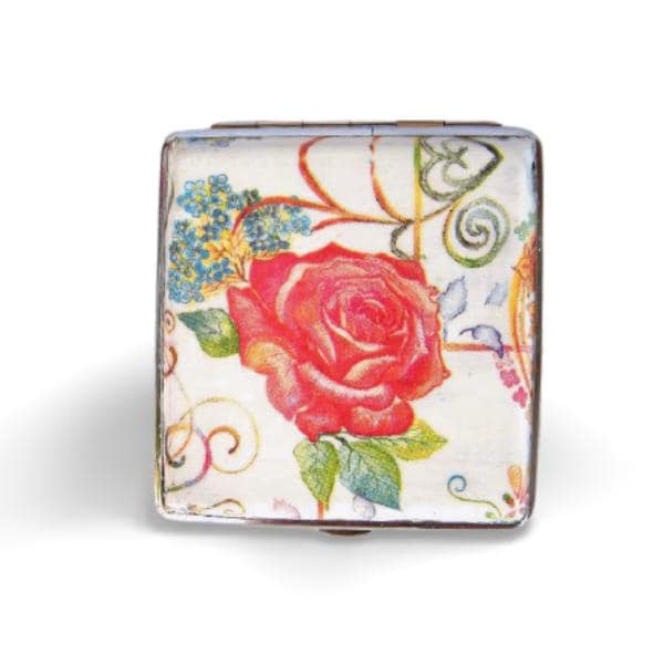 Cigarette Case King Size | Vintage Floral Rose Design | Metal Smoking Accessory | Unique Gift for Smokers | Shabby Chic Style